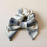 White Check Studs Scrunchie