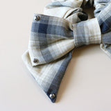 White Check Studs Scrunchie