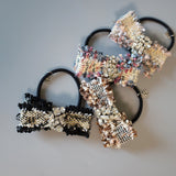 Brown Tweed Ribbon Hair Pony