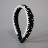Black White Mohair Headband