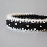 Black White Mohair Headband