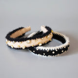 Black White Mohair Headband