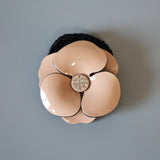 Pink Beige Flower Hair Pony