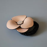 Pink Beige Flower Hair Pony
