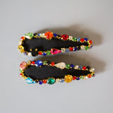 Black Rainbow Piping Hair Pin