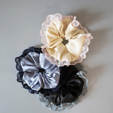 White Pink Satin Scrunchie
