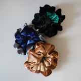 Brown Beige Velour Scrunchie