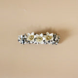 White Tweed Mini Clip 3 Flower