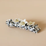 White Tweed Mini Clip 3 Flower