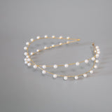 Gold Pearl Line Headband