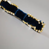 Velvet Navy Barrette