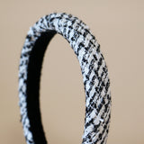 Slender Headband White Tweed No Studs