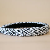 Slender Headband White Tweed No Studs