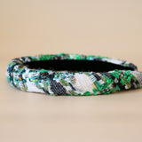 Slender Headband Green Tweed No Studs