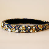 Slender Headband Navy Gold