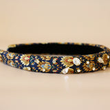 Slender Headband Navy Gold