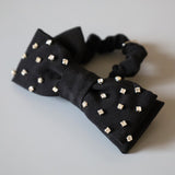 Silk Black Lil Silver Ribbon Pony