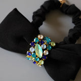 Silk Black Blue Mix Ribbon Pony