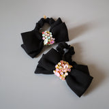 Silk Black Milky Pink Mix Ribbon Pony