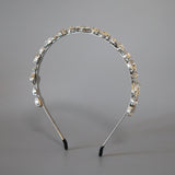 Clear Silver Studs Headband