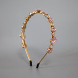 Gold Pink Studs Headband