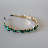 Gold Green Studs Headband