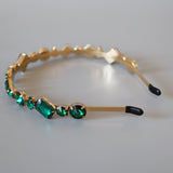 Gold Green Studs Headband