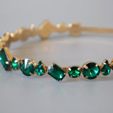 Gold Green Studs Headband