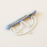 Straight Hair Clip Lt.Blue Pearl