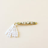 Straight Hair Clip Yellow Pearl