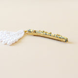 Straight Hair Clip Yellow Pearl