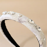 Slender Headband White Studs