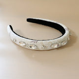 Slender Headband White Studs