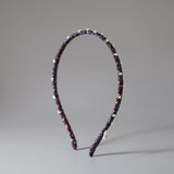 Narrow Navy Silver Headband