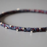 Narrow Navy Silver Headband