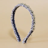 Narrow Headband Denim Silver Ball