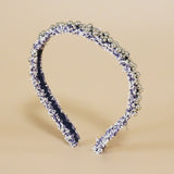 Narrow Headband Denim Silver Ball