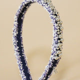 Narrow Headband Denim Silver Ball