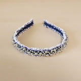 Narrow Headband Denim Silver Ball