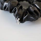 Black Eco Leather Scrunchie