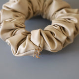 Beige Eco Leather Scrunchie