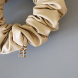 Beige Eco Leather Scrunchie