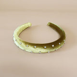 Slender Headband Velour Uguisu