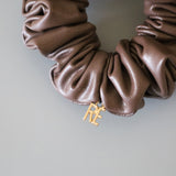 Brown Eco Leather Scrunchie