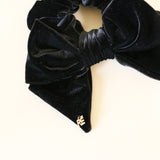 Big Ribbon Black Velour Scrunchie