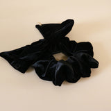 Big Ribbon Black Velour Scrunchie