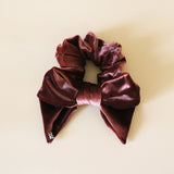 Big Ribbon Dark Pink Velour Scrunchie