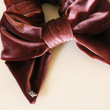 Big Ribbon Dark Pink Velour Scrunchie