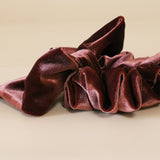 Big Ribbon Dark Pink Velour Scrunchie