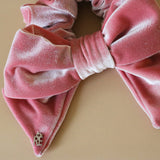 Big Ribbon Sakura Pink Velour Scrunchie